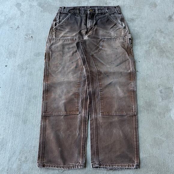 Vintage Y2K Carhartt DKB brown double knee work wear carpenter pants - Picture 1 of 8
